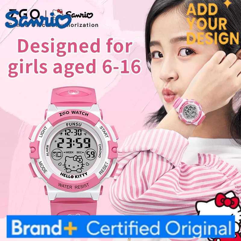 Sanrio Hello Kitty Kids Watch Girls Girl Child Primary School Student Waterproof Luminous Cute Electronic Watches Gift 3052 H251223