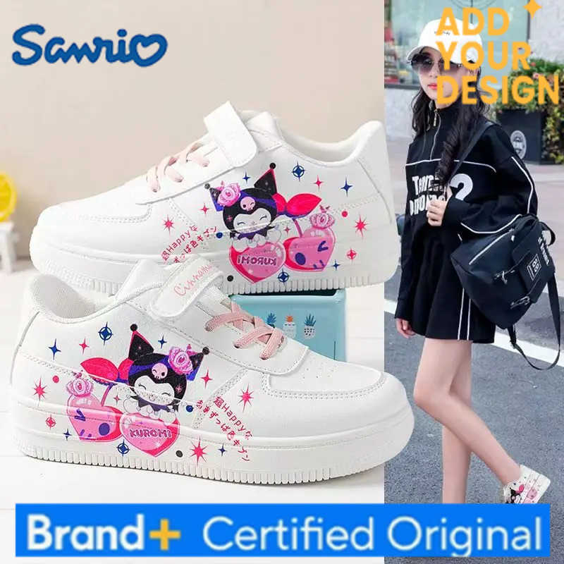 Sanrio Cinnamoroll Girls Sneakers Flat Kawaii Kuromi Casual Shoes Spring and Autumn Student Running Shoes Kids Board Shoes Gift H251223
