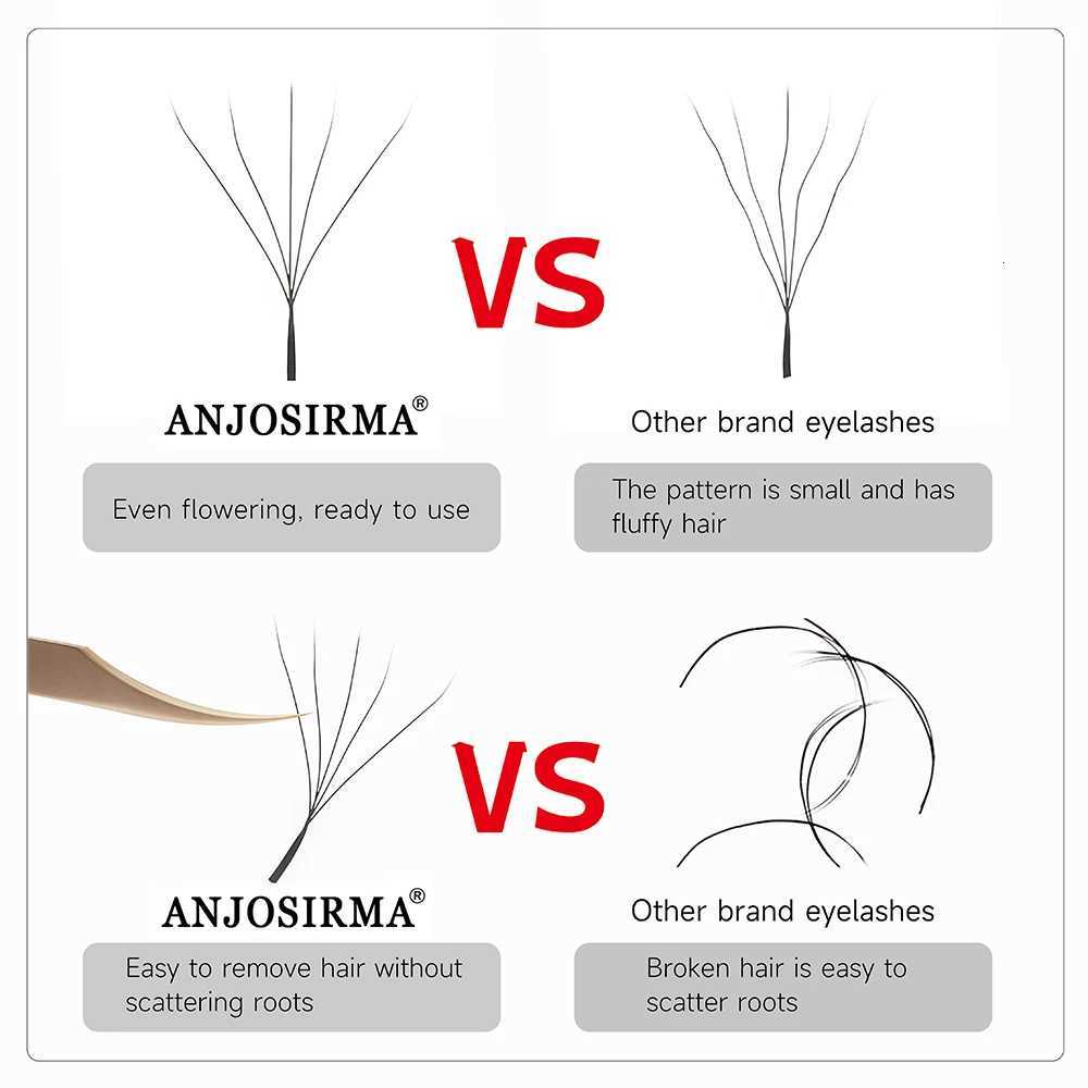ANJOSIRMA 3D 4D 5D 6D W Shaped Eyelashes Extension Natural Soft Professional False Eyelashes Fans Premade Volume C/D/DD CurlT251223