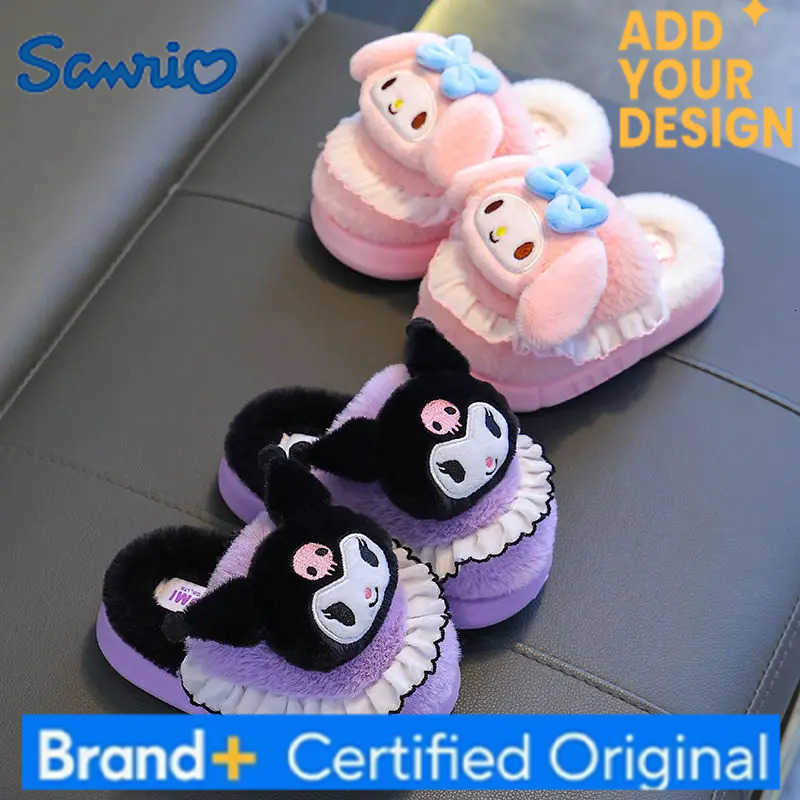 Sanrio Kuromi Cinnamoroll Pendant Kawaii Lovely Doll Warm Slipper Cute Cotton Indoor Home Wear Shoes Christmas Gifts Toys H251223