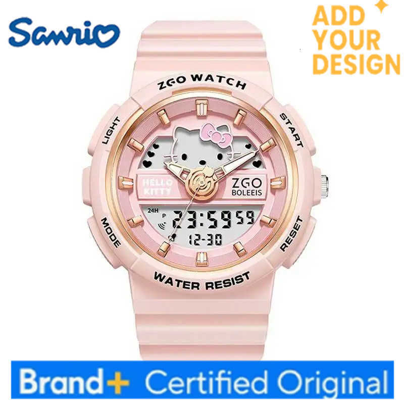 Sanrio Watches for Girls Alarm Clock Cinnamoroll Wristwatch Hello Kitty Waterproof Sports Watch 50bar Week Display H251223