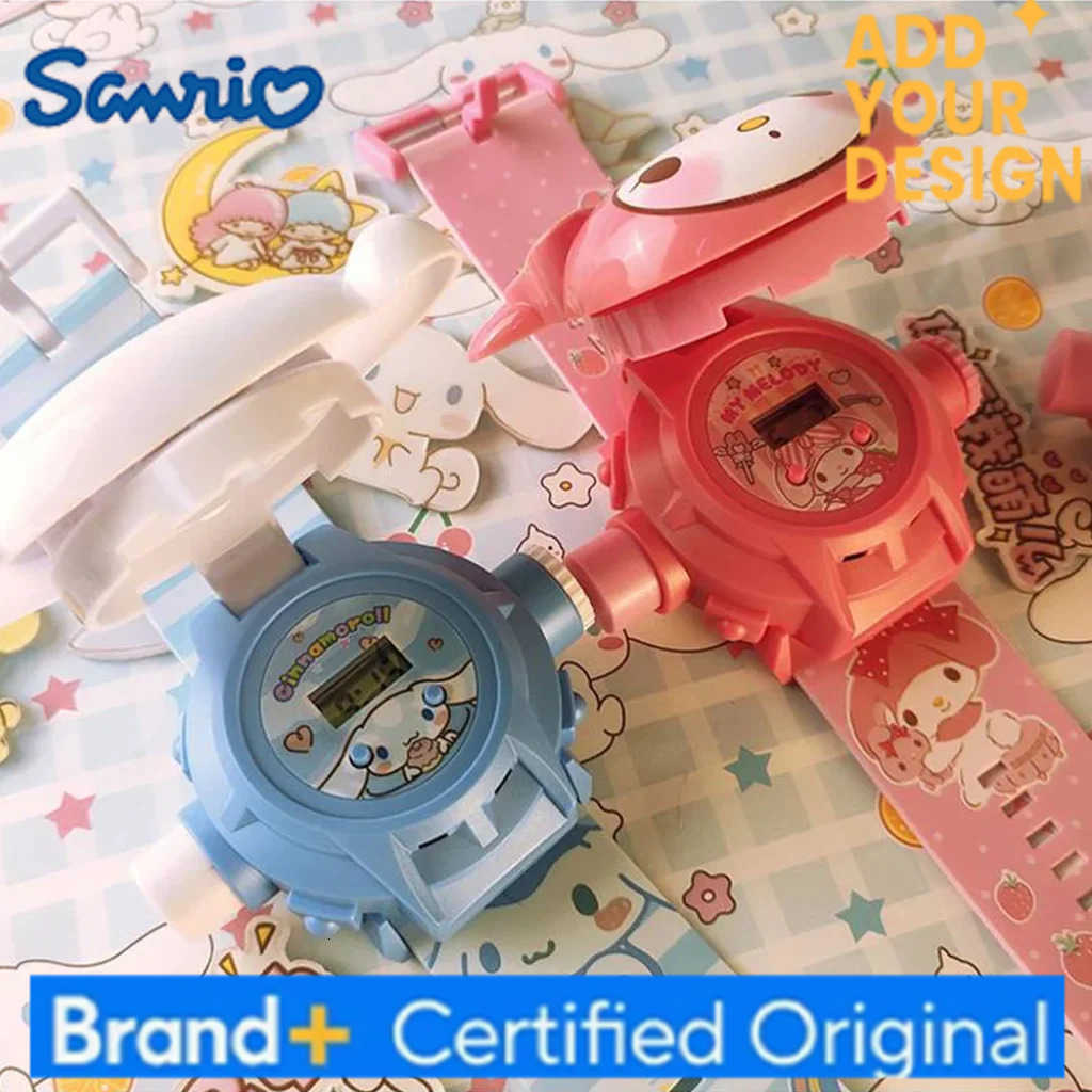Sanrio 3D Projection Digital Watch Cinnamoroll Hello Kitty Kuromi Melody Anime Figures Cartoon Cute Toy Gifts for Girls Children H25122311