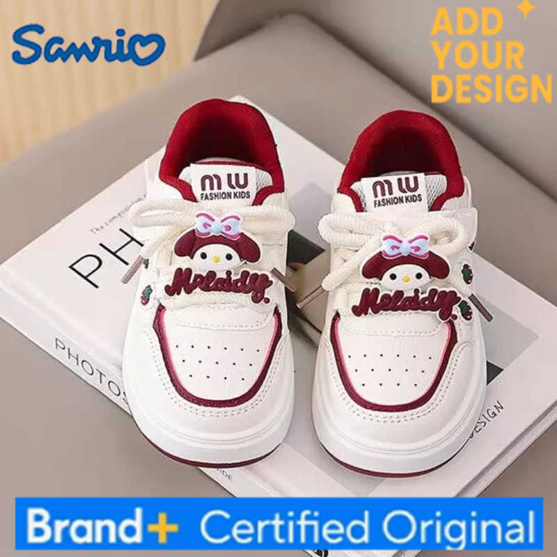 Sanrio KidsCasual Shoes Sneakers Cartoon My Melody PU Leather For Girls Anti-slip Velcro Breathable Pink Pruple Shoes Size 28-37 H251223