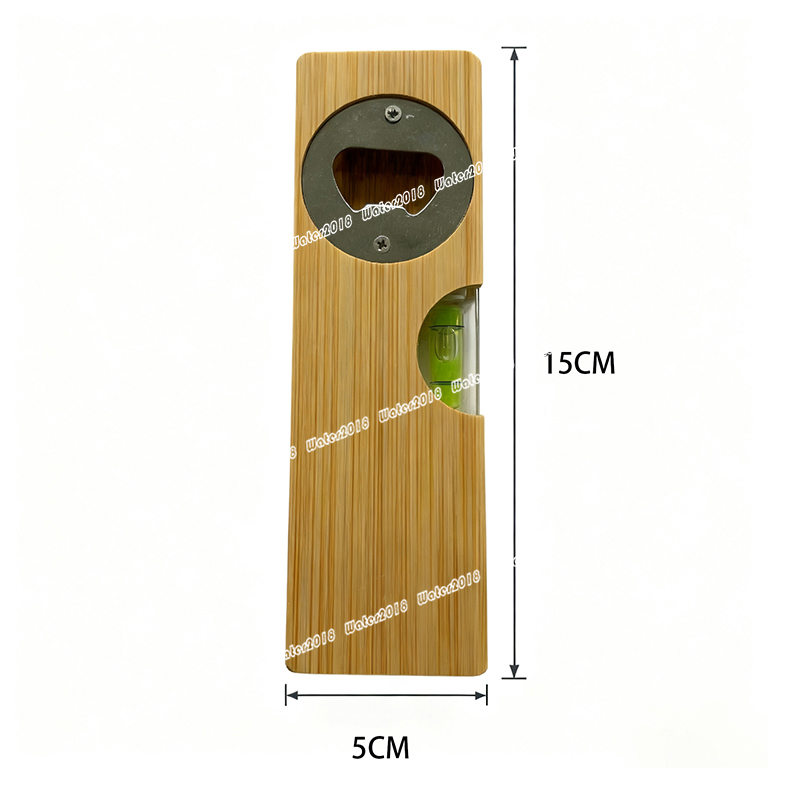 Wooden Bottle Opener Spirit Level With Opener Function 2 in 1 Bottle Opener For Kitchen Construction Bar 15 x 4.8*2CM