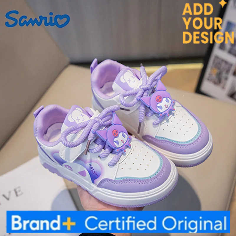 Sanrio Kuromi Childrens Fashion Cartoon Casual Sports Shoes Spring Autumn Kids Soft Sole Running Sneakers Trendy Board Shoes H251223