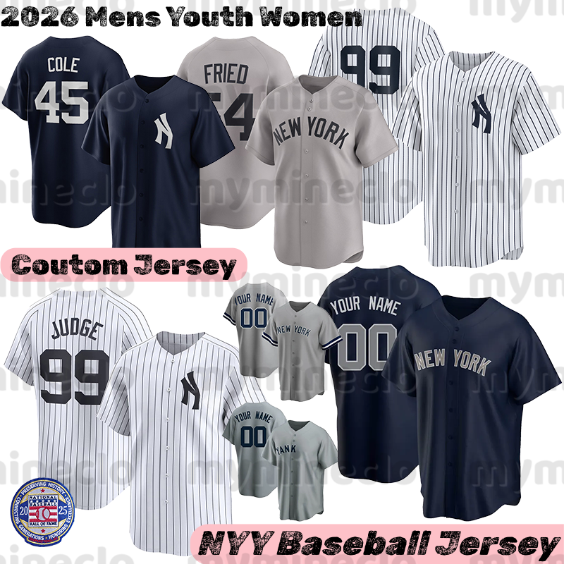 NY New YorkS Yankees Jersey #99 Aaron Judge Max Fried Gerrit Cole Carlos Rodon Wells Schlittler Rice Schmidt Warren Jones McMahon Stanton Jeter Volpe Baseball jerseys