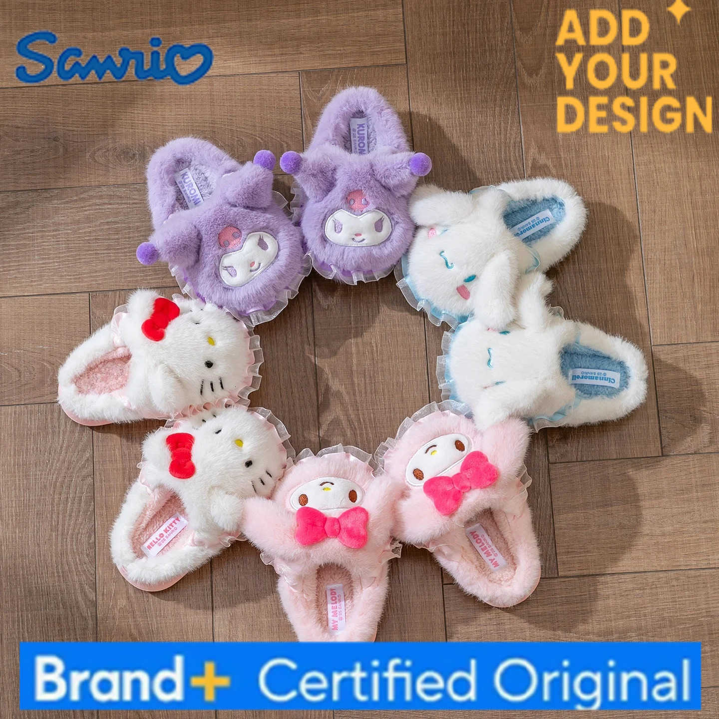 Sanrio Kids Slippers House Shoes Cartoon Cinnamoroll Winter Shoes For Girls Warm Anti-slip Soft Bottom Pink Blue Shoes Size 17cm-25cm H251223