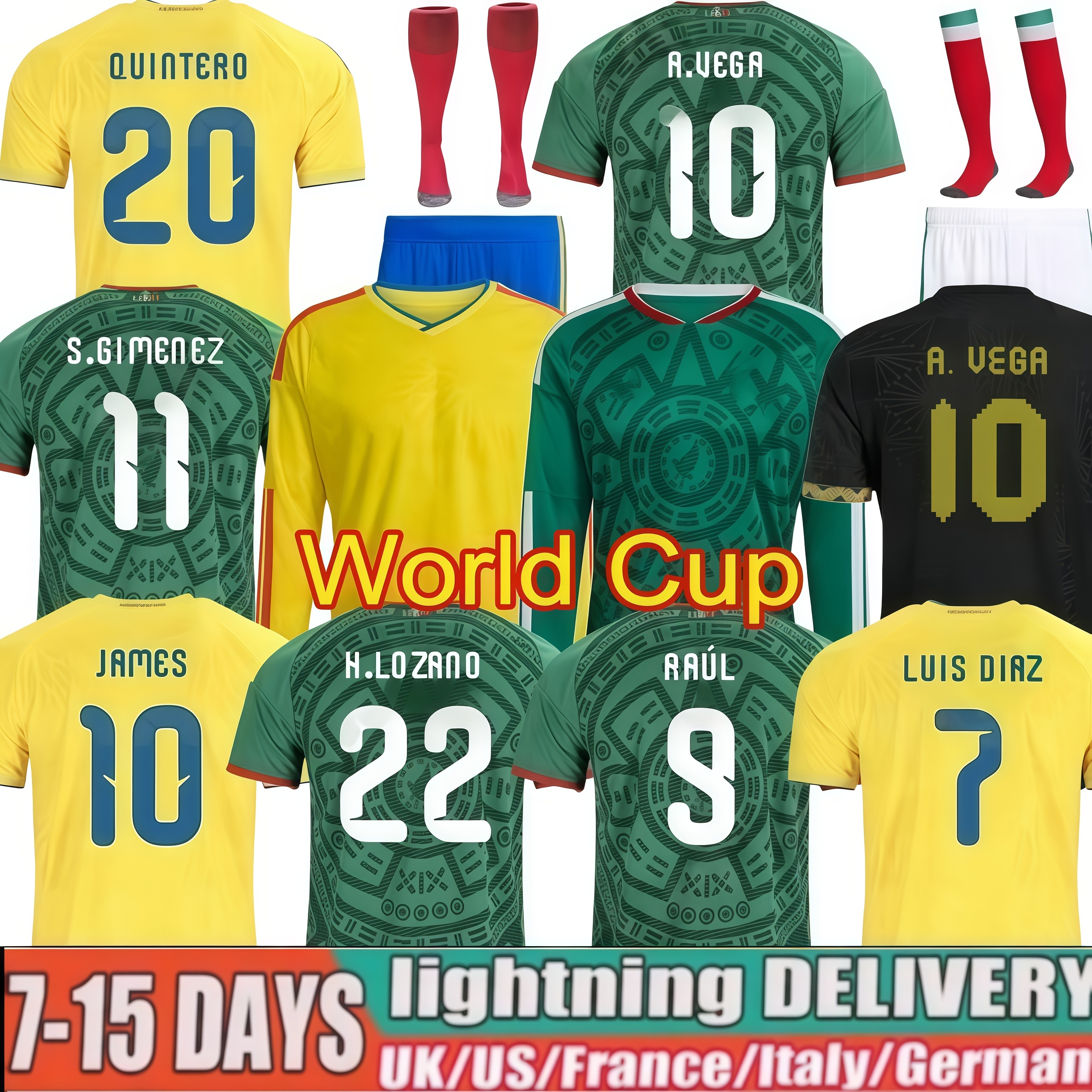 Colombia Mexico jersey 2026 World Cup Kit soccer jerseys LUIS DIAZ JAMES A. VEGA ROMO RAUL football tops shirts men kids kits goalkeeper Columbia national team uniform