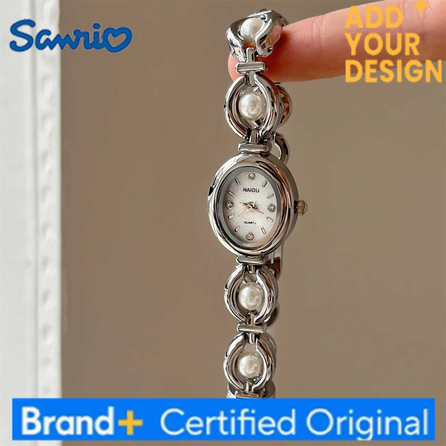 Sanrio Pearl white high-value bracelet watch sophisticated and elegant quartz watch for women high-end luxury womens wristwatch H251223