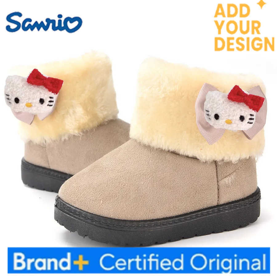 Sanrio hello kitty kuromi winter cotton boots children in the snow girl baby thicken casual shoes plus velvet warm cotton shoes H251223