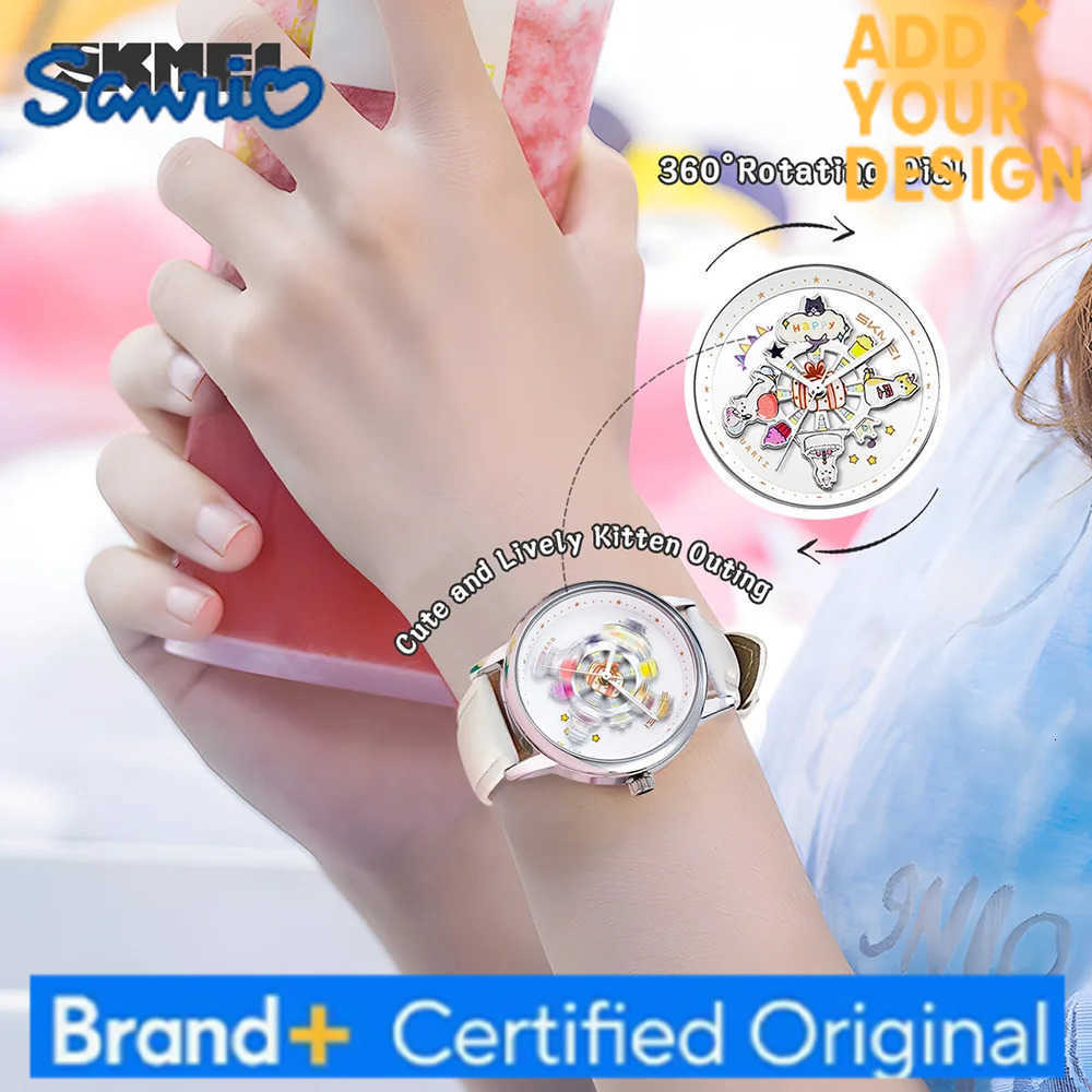 Sanrio SKMEI Cute Cartoon Cat Waterproof Watch 360 Turn Dial Quartz Movement Watches For Women Fashion Ladies Wristwatches Reloj Mujer H251223