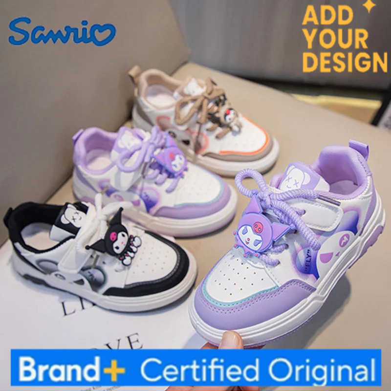 Sanrio Kuromi Childrens Fashion Cartoon Casual Sports Shoes Spring Autumn Kids Soft Sole Running Sneakers Trendy Board Shoes H251223