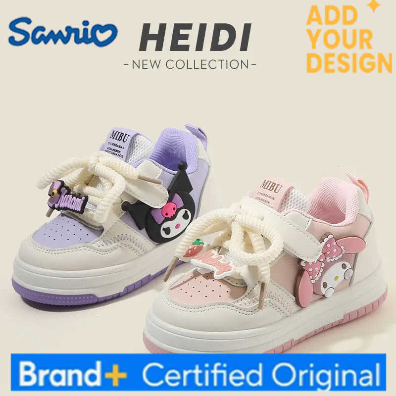 Sanrio KidsCasual Shoes Sneakers Cartoon PU Leather Spring Autumn Sports Shoes For Children Anti-slip Pink Pruple Shoes Size 21-32 H251223