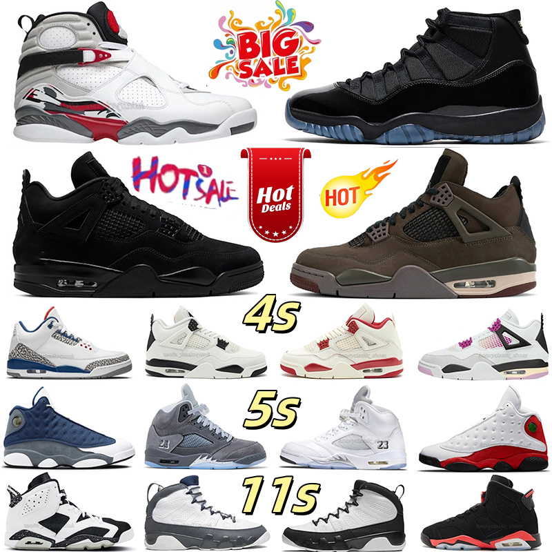 4s 5s 11s Deigner Basketball shoes with box Black Cat 14 Chicago 11 University Blue Pink White Cement Comic Flight Club 12 Bloodline Wolf Grey Sneakers size 36-47
