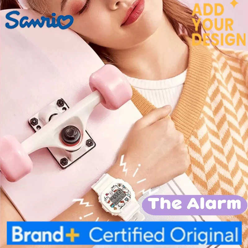 Sanrio Hello Kitty Watch LED Digital Watchs Student Versatile Silicone Watch Childrens Wrist Watch Waterproof Sports Kids Clock H251223