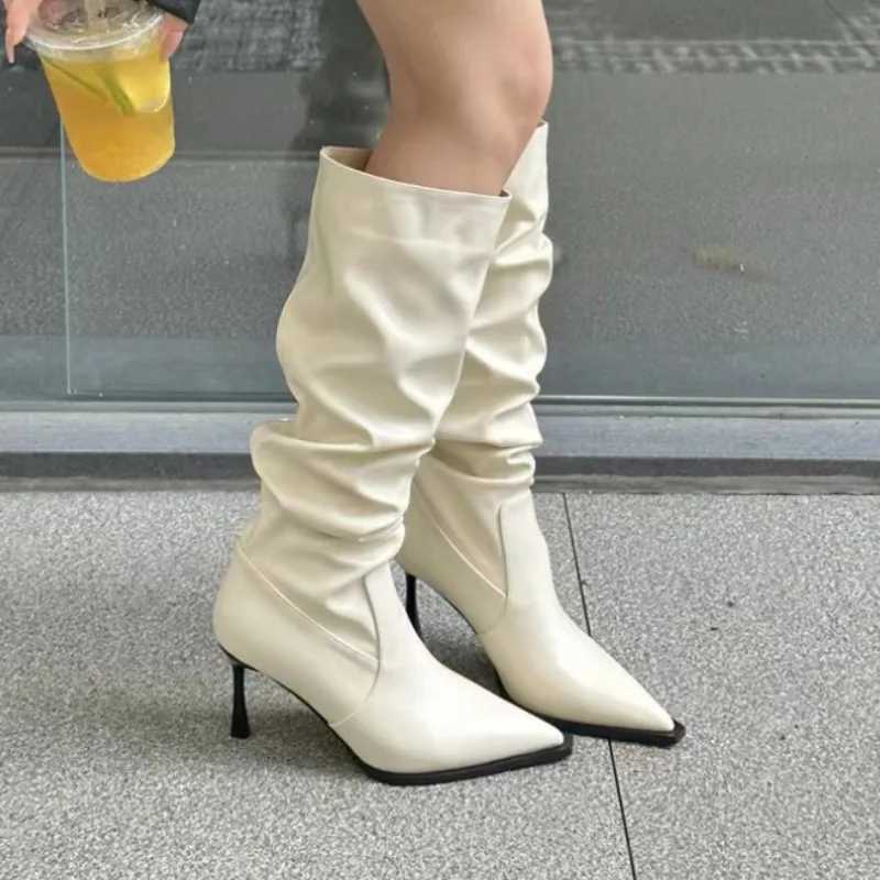 BCEBYL New Pointed Stiletto Non-slip Wear-resistant Comfortable Womens Shoes Sexy Elegant Solid Color Fashion High-heeled BootsT251223