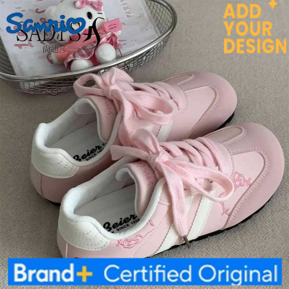 Sanrio Cute Sneakers Hello Kitty Casual Shoes Girls Cartoon Embroidery Thick Bottom Shoes Anime Kt Women Kawaii Anti-Slip Sports Shoes H251223