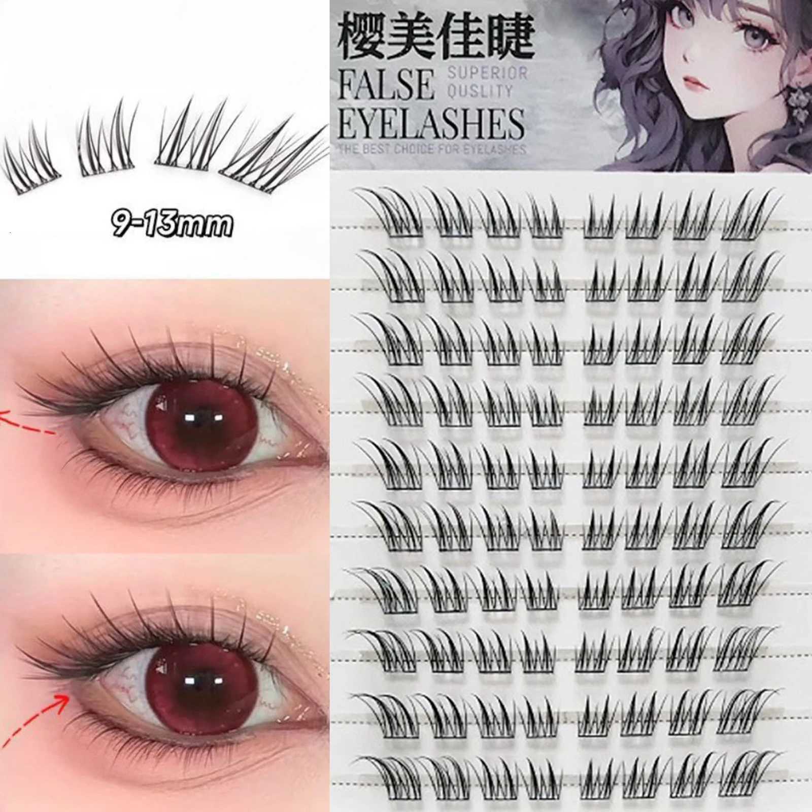 6/10/20 Rows Foxes False Eyelashes Glue-free Natural Voluminous Fiber Eyelash Extension For Daily Cosplay Perfect Eye MakeupT251223
