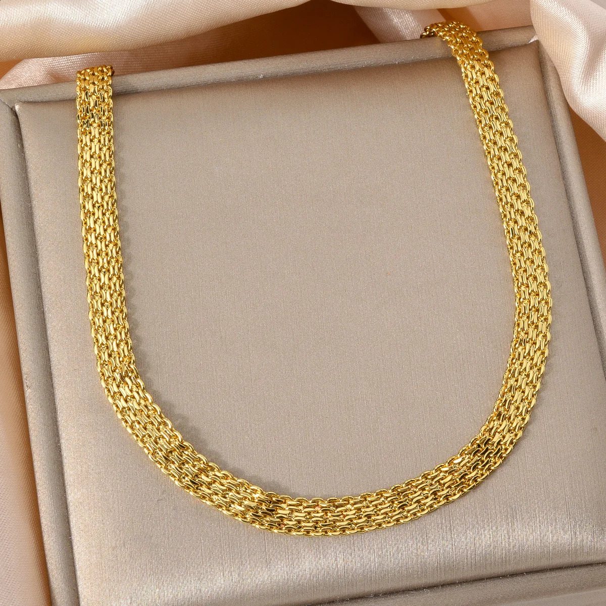 18k Gold-plated Mens and Womens Necklaces With Various Lengths Irregular Textures Party Accessories Gifts 251223