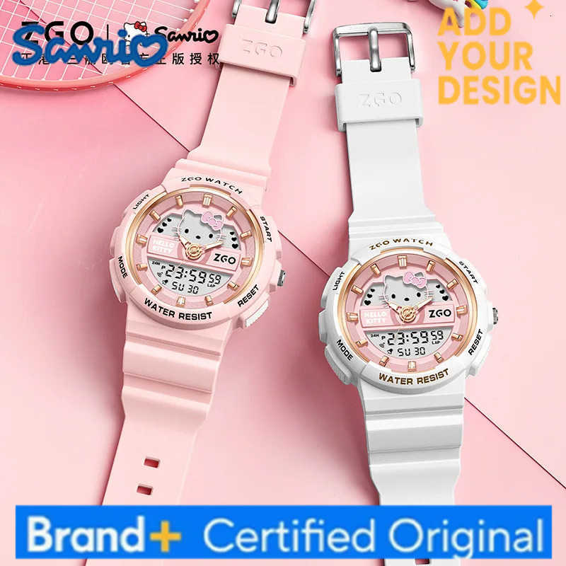 Sanrio Watches for Girls Alarm Clock Cinnamoroll Wristwatch Hello Kitty Waterproof Sports Watch 50bar Week Display H251223