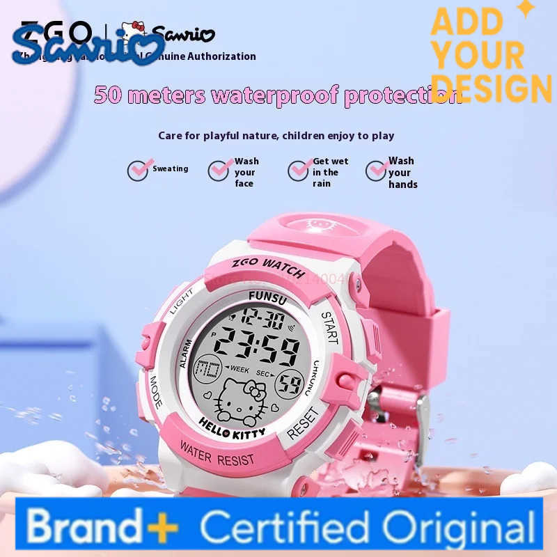 Sanrio Hello Kitty Watch Sports Waterproof Luminous Digital Watch Gifts For Female Students Kawaii Kids Watch Gift Toy Watch H251223