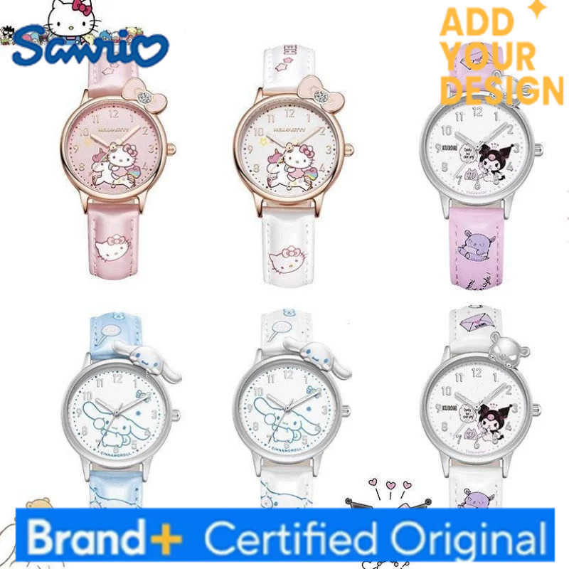 Sanrio cute cartoon Hello kitty Cinnamorollkuromi creative girls watch high quality waterproof quartz watch holiday gift H251223