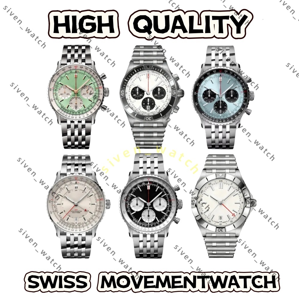 2026 AAA Breitlnglies Watch Navitime Designer Breilting Mens Timepiece Watch Man High Quality Chronograph Leather Bands Watch Movement Automatic Quartz Watch 283