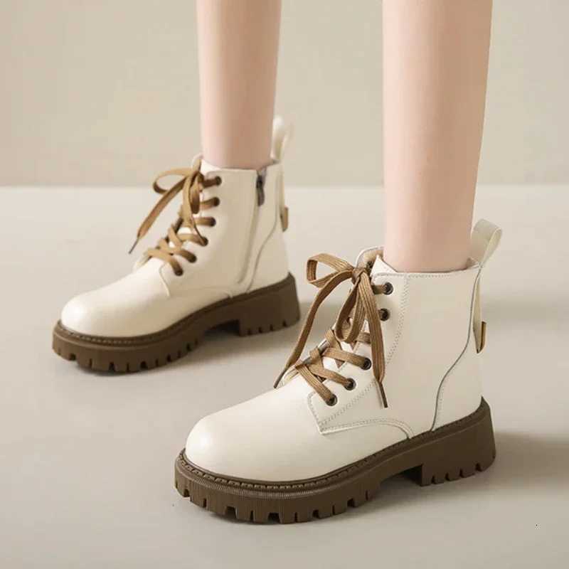 Fashion Women Boots Luxury British Style Women Ankle Boots Comfort Non-Slip Thick Sole Shoes High Quality Women Motorcycle BootsT251223