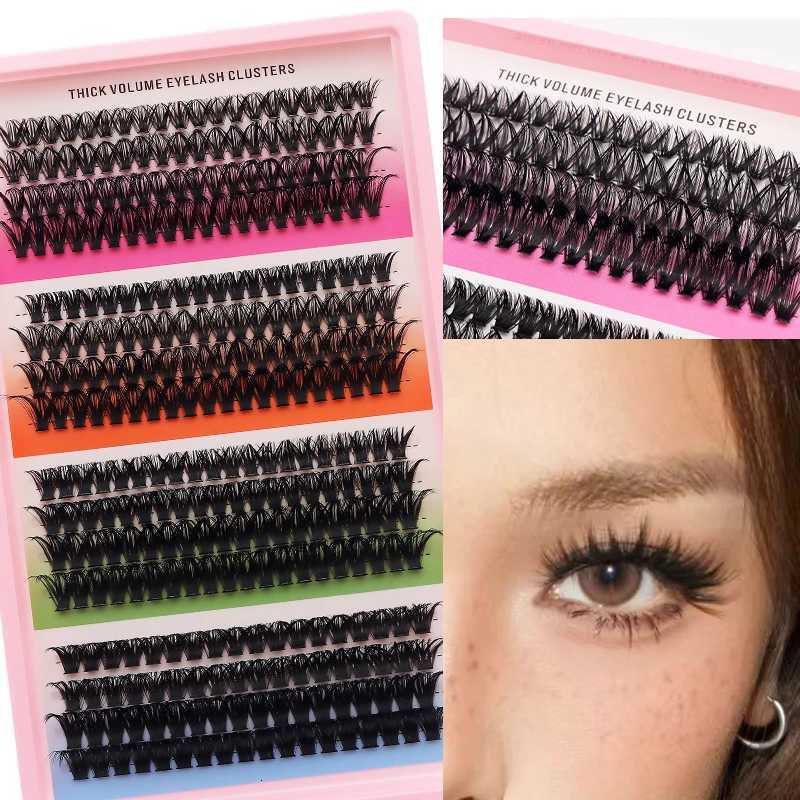 DINGSEN 16 rows Cluster Lashes 406080100P Mixed DIY Individual Eyelashes Thick Tray DIY Eyelash Extension Wispy Volume EyelashesT251223