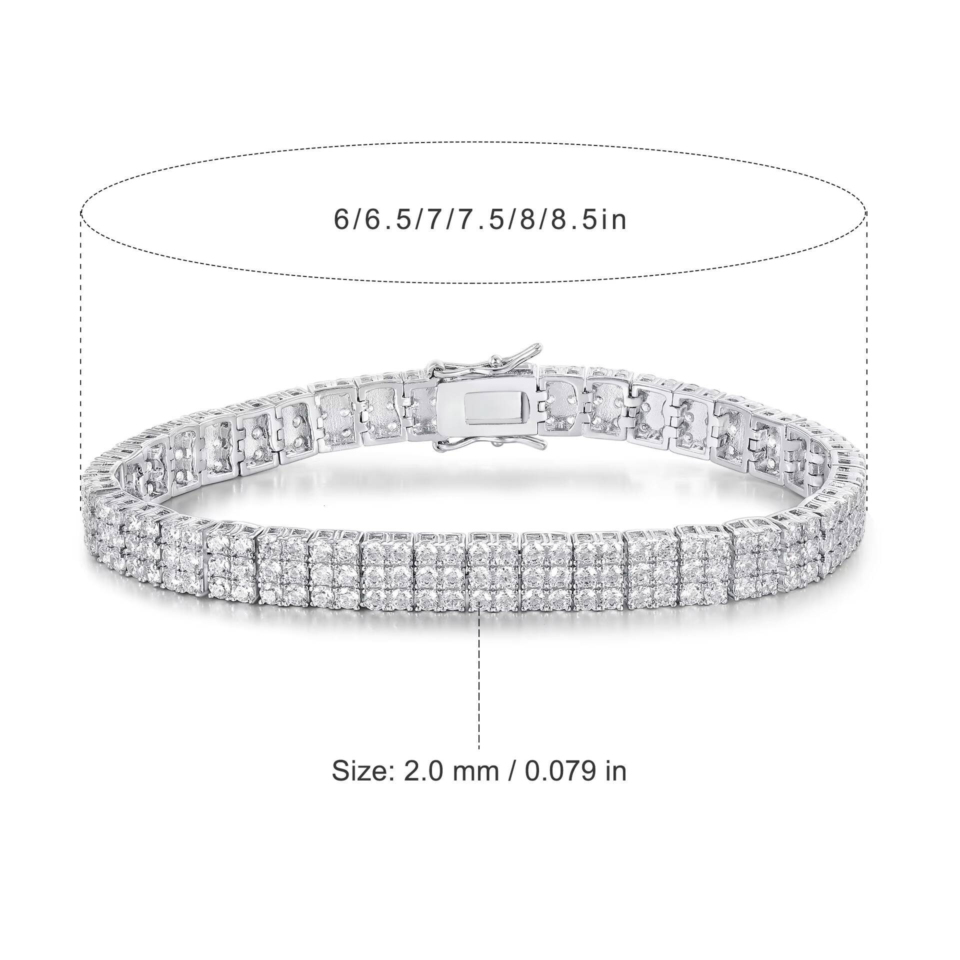 Hot Selling Moissanite Tennis Bracelet Cubic Zirconia 925 Sterling Silver Classic Moissanite Bracelet Fashion Bracelet