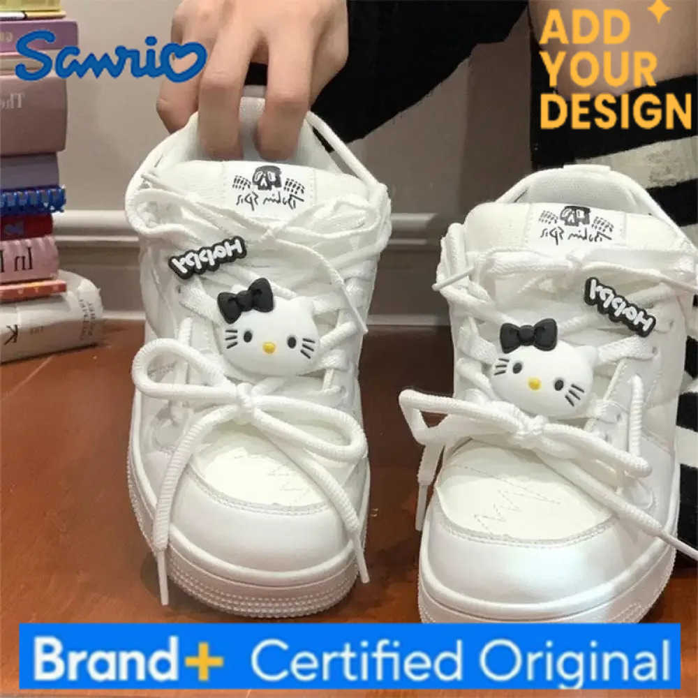 Sanrio New Sanrios Kawaii Hello Kitty Shoes Female Cartoon Anime Thick Bottom Plate Shoes Cute Girls Student Womens Casual Sneakers H251223