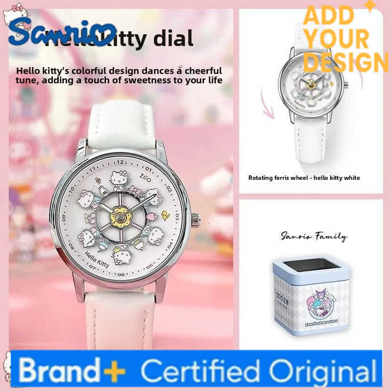 Sanrio Hello Kitty Luminous Watch Kawaii Cartoon Cute Animation Creative Exquisite Fashion Versatile Girls Quartz Watch Holiday Gift H251223