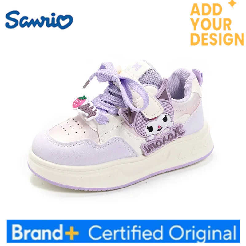 Sanrio Girlss Fashion Sneakers Kids Anti-skid Casual Shoes Cartoon Anime Kuromi Thick Soles Shoes Childrens Board Shoes H251223