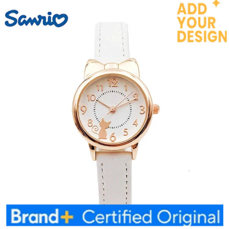 Sanrio UTHAI H110 Kidss Watches Girl Cute Cat Cartoon Watch Childrens Student Simple Waterproof Female Fashion Quartz Wristwatch Gift H251223