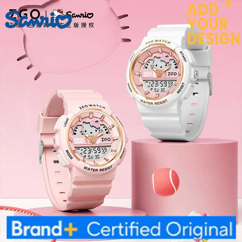 Sanrio Watches for Girls Alarm Clock Cinnamoroll Wristwatch Hello Kitty Waterproof Sports Watch 50bar Week Display H251223