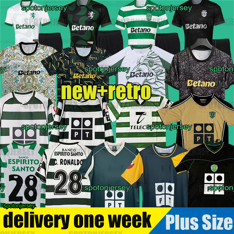 Retro Long Sleeve Sporting Lisboa 01/03 Home soccerjersey S-XXL Ronaldo 28 Quaresma Lisbons retro football shirts