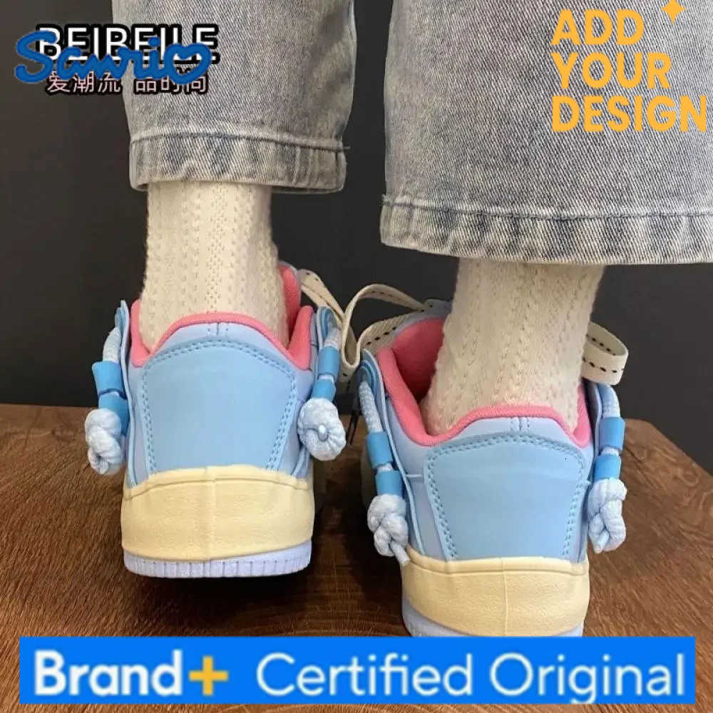 Sanrio Anime Sneakers Hello Kitty Cartoon Sports Shoes Sweet Girls Student Antiskid Board Shoes Cute Casual Thick Sole Sneakers Fashion H251223