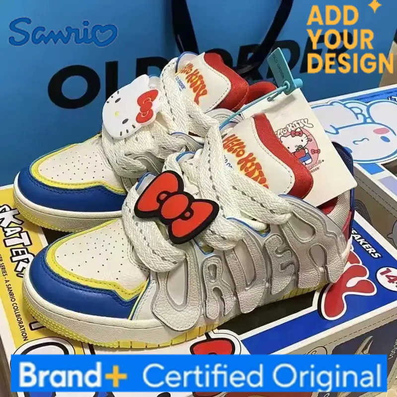 Sanrio Hello Kitty Skateboard Shoes Cinnamoroll Kawaii Casual Couple Sports Thick Sole Non-slip Wear-resistant Skateboard Shoes H251223