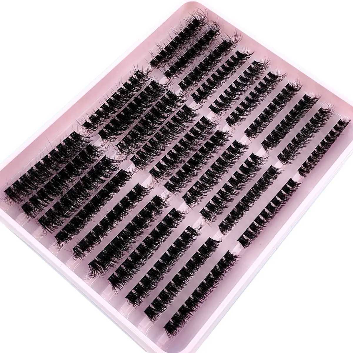 HBZGTLAD 290/300Pcs Fluffy Thick Eyelash Clusters D/DD Wispy Individual Lashes 60/80/100 Mix Eyelash Extensions False EyelashesT251223