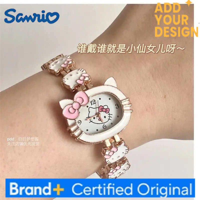 Sanrio Japanese cartoon cute Hello Kitty watch Little Red Riding Book female student sweet soft sister bow to send girlfriends gift H251223