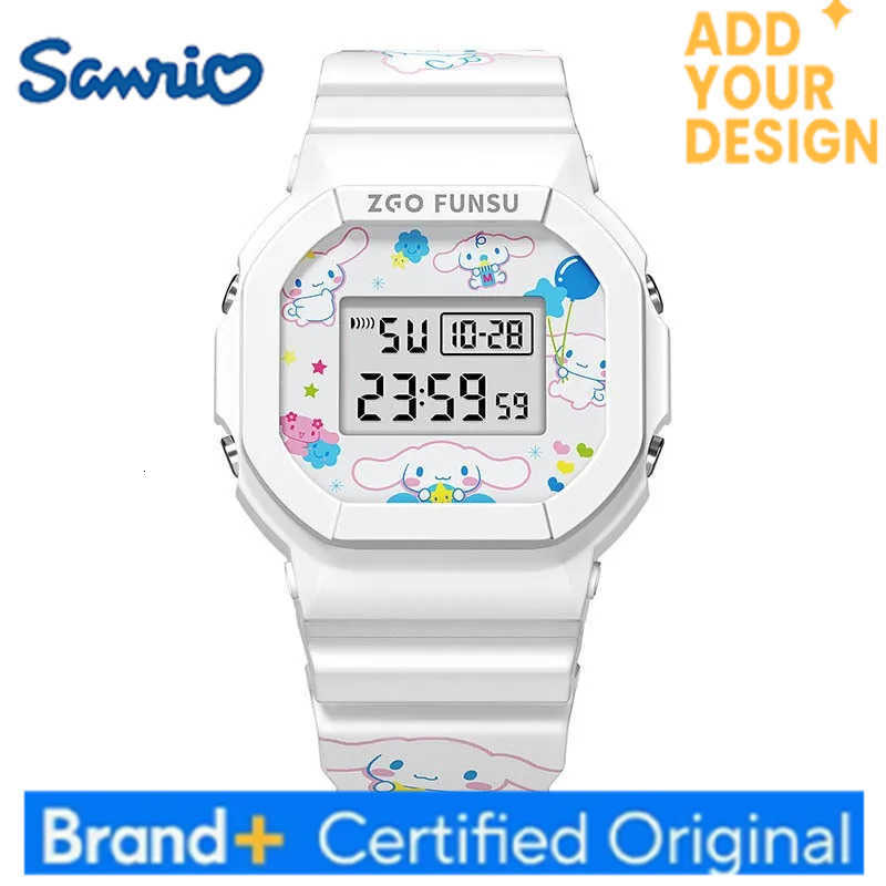 Sanrio Wristwatch for Female Block Table Cinnamoroll Waterproof Sports Electronic Watch Multifunctional H251223