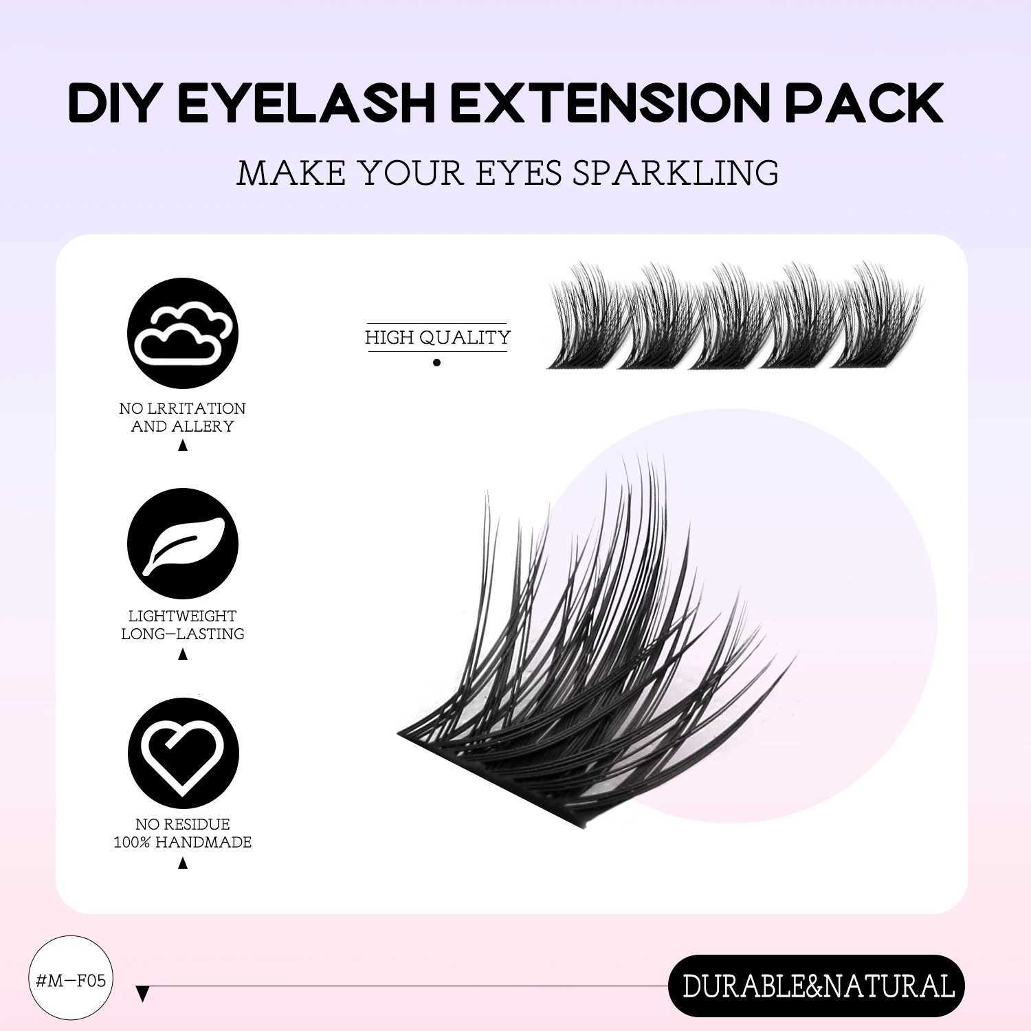GROINNEYA Fluffy DIY Cluster Lashes Kit Individual Eyelashes Lasting Eyelash Extension Lash Bond And Seal Tools Easy MakeupT251223