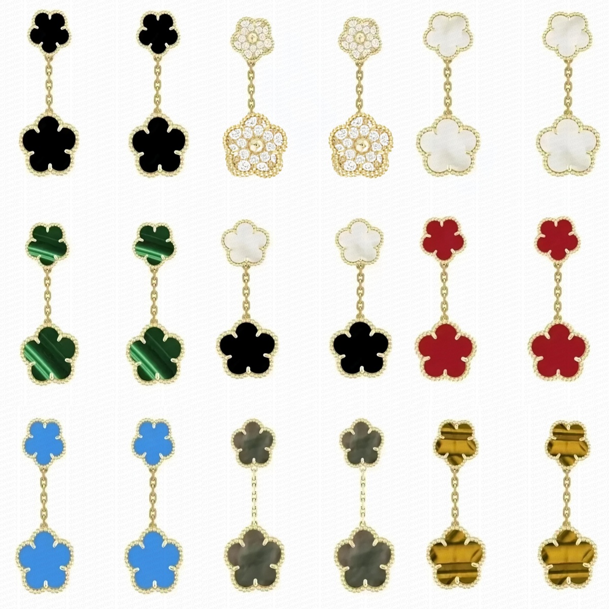 Clover earrings designer jewelry luxury earrings designer for women earring diamond earrings flower casual classic stainless steel silver gold pearl earrings