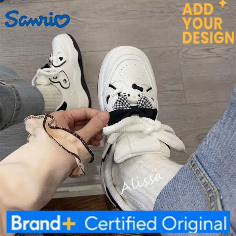 Sanrio Kawaii Sneakers Hello Kitty Casual Shoes Female Cartoon Anime Thick Bottom Shoes Cute Girls Student Womens Casual Sneakers H251223