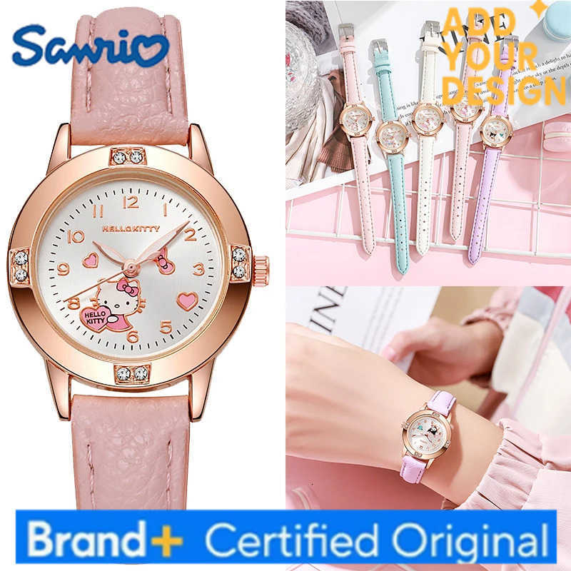 Sanrio Hello Kitty Childrens Belt Watch Anime Character Student Exam Watch Womens Quartz Outdoor Sports Watch Birthday Gift H251223