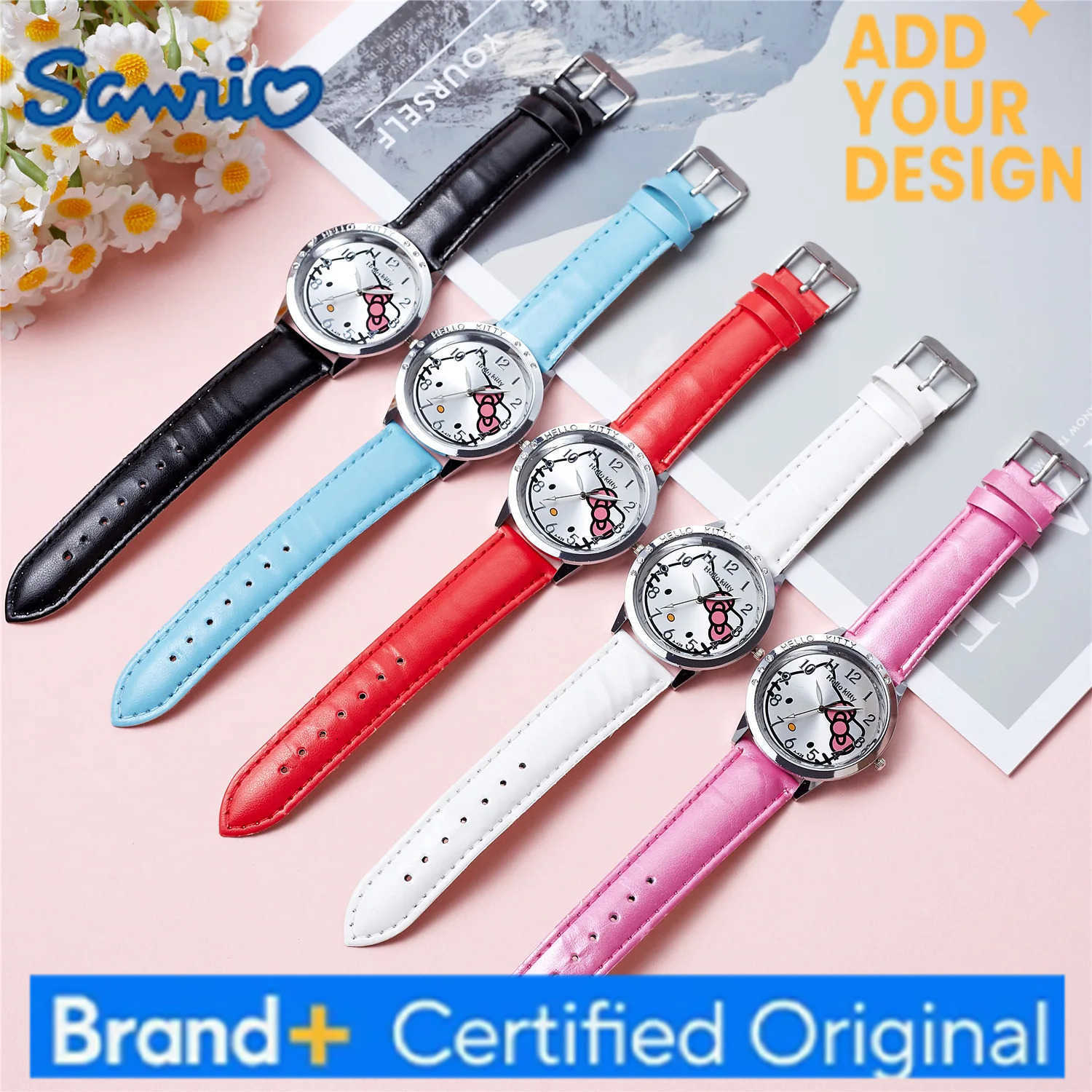 Sanrio Hello Kitty Kids Quartz Watch Women Casual Waterproof Kawaii Cartoon Watches Fashion WristWatch Birthday Gifts H251223