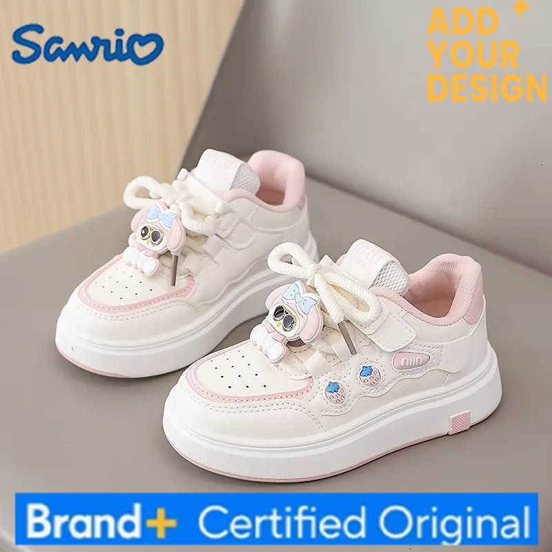 Sanrio KidsCasual Shoes Sneakers Cartoon My Melody PU Leather For Girls Anti-slip Velcro Breathable Pink Pruple Shoes Size 28-37 H2512231