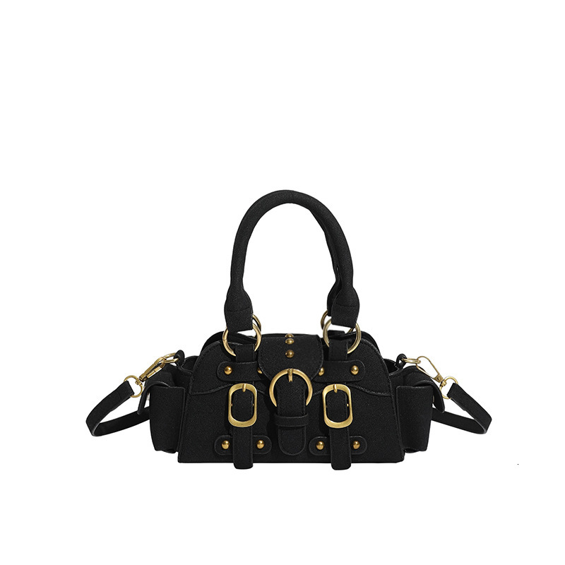 Fashionable solid color motorcycle bag with trendy texture women's crossbody bag spicy girl style avant-garde luxury handbag exquisite fashion de