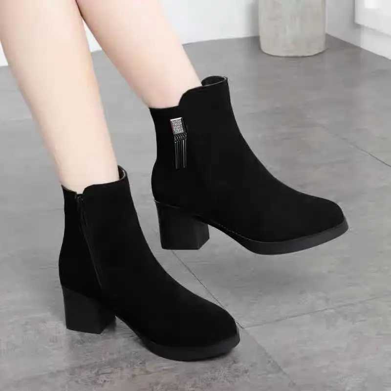 2024 Autumn New Women Fashion Elegant Ankle Boots Women Fashion Elegant Concise Solid Colors Platform Boots Shoes for WomenT251223