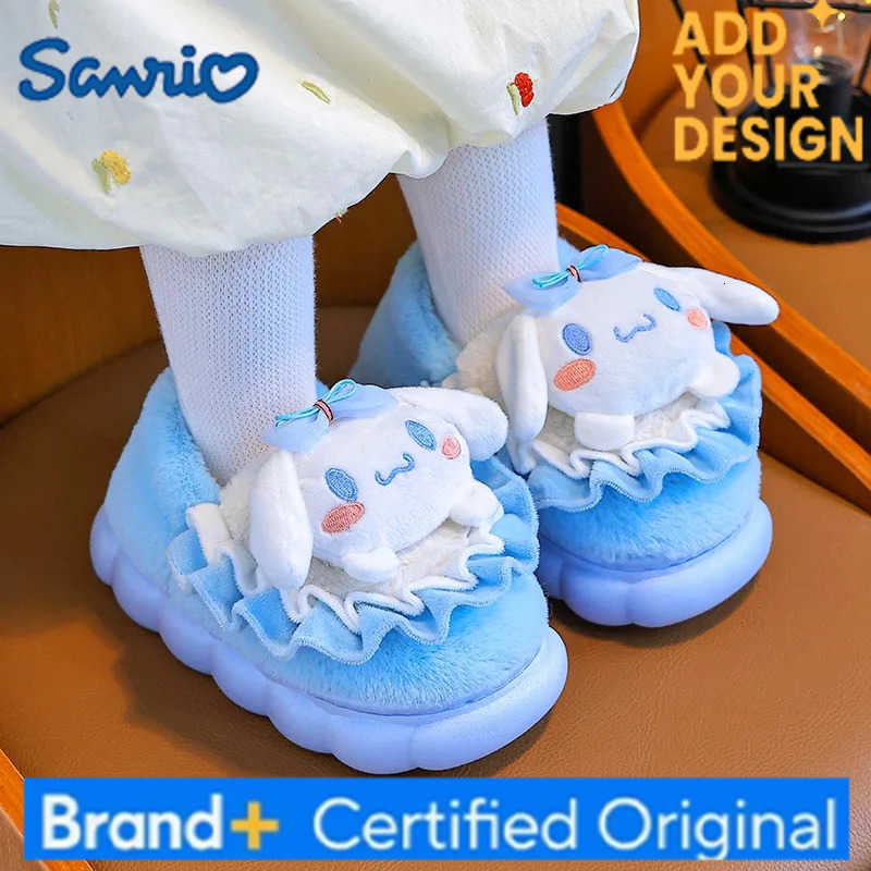 Sanrio Kuromi My Melody Cinnamoroll Boys and Girls Children Cotton Slippers Autumn and Winter Cartoon Slippers Keep Warm Kawalii H251223